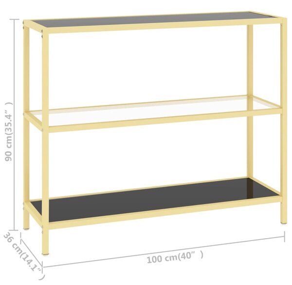 VidaXL Ράφι Μαύρο και Διαφανές 100 x 36 x 90 εκ. από Ψημένο Γυαλί