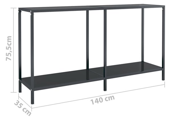 VidaXL Τραπέζι Κονσόλα Μαύρο 140 x 35 x 75,5 εκ. από Ψημένο Γυαλί