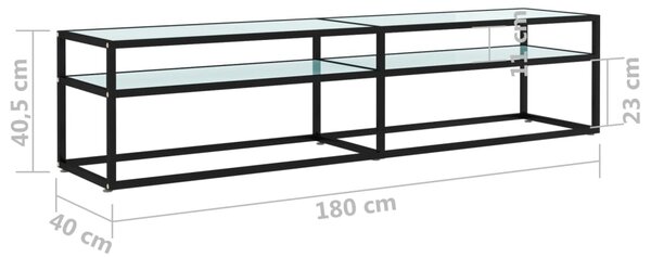 VidaXL Έπιπλο Τηλεόρασης Λευκό Όψη Μαρμάρου 180x40x40,5εκ Ψημένο Γυαλί