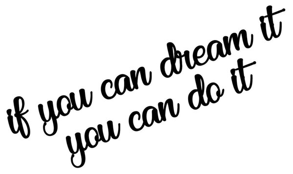 Διακοσμητικό Τοίχου από Ξύλο και Μέταλλο If You Can Dream It You Can Do, Μαύρο, 8x14 cm