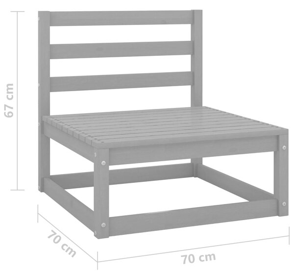 VidaXL Σαλόνι Κήπου Γκρι 3 Τεμαχίων από Μασίφ Ξύλο Πεύκου
