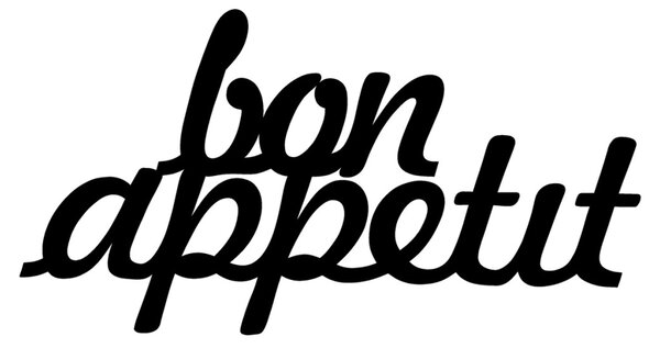 Μεταλλικό Διακοσμητικό Τοίχου Bon Appetit 1, Μαύρο, 50x30 cm