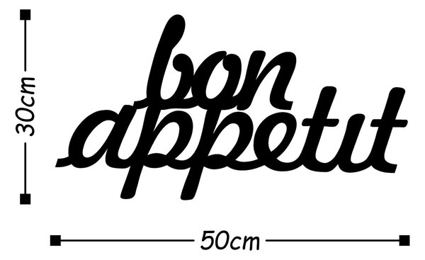 Μεταλλικό Διακοσμητικό Τοίχου Bon Appetit 1, Μαύρο, 50x30 cm