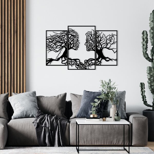 Μεταλλικό Διακοσμητικό Τοίχου Love Tree, Μαύρο, 116x71 cm