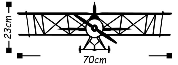 Μεταλλικό Διακοσμητικό Τοίχου Metal-394, Μαύρο, 70x23 cm