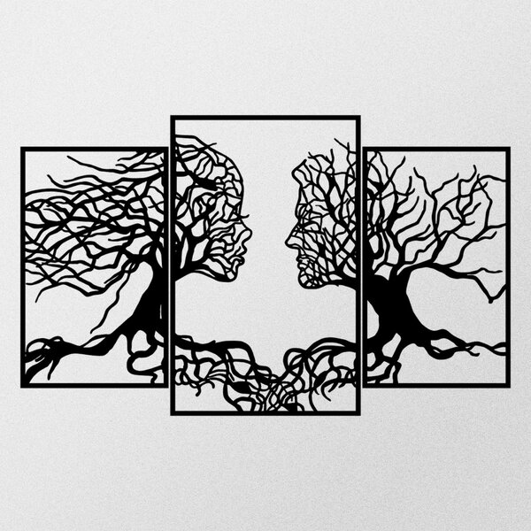 Μεταλλικό Διακοσμητικό Τοίχου Love Tree, Μαύρο, 116x71 cm