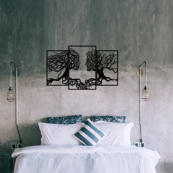 Μεταλλικό Διακοσμητικό Τοίχου Love Tree, Μαύρο, 116x71 cm