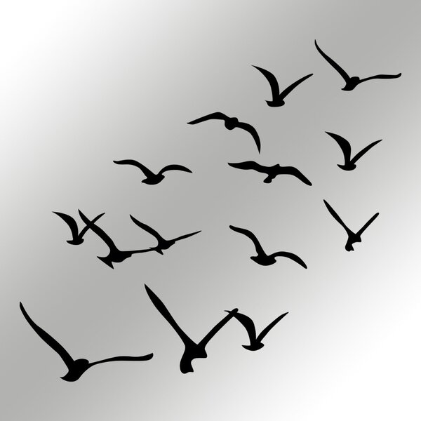 Μεταλλικό Διακοσμητικό Τοίχου Migration, Μαύρο, 29x18 cm