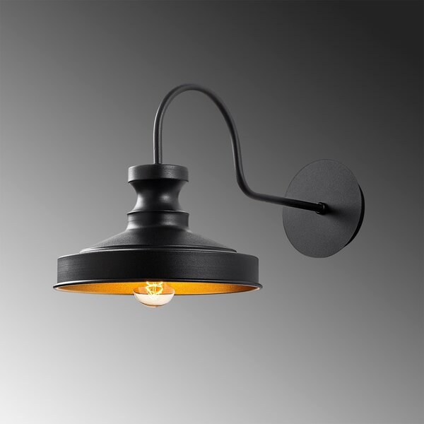 Φωτιστικό Τοίχου Berceste, Μαύρο, 22x42x23 cm