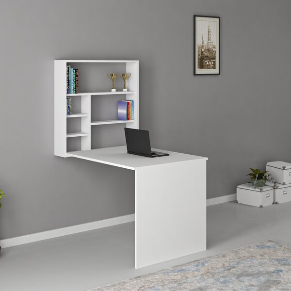 Επιτοίχιο γραφείο Sedir Λευκό 59x16x80.2 cm