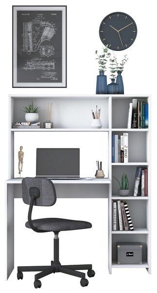 Γραφείο με βιβλιοθήκη HA104 Λευκό 113.2x141.8x40 cm
