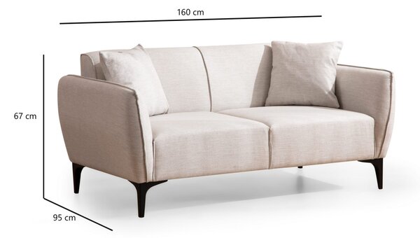 2θέσιος καναπές Belissimo Μπεζ 160x67x95 cm