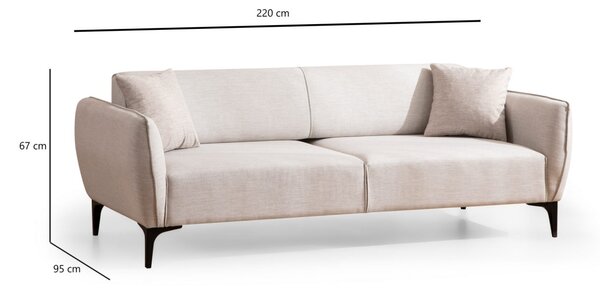 3θέσιος καναπές Belissimo Μπεζ 220x67x95 cm