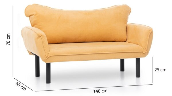 2θέσιος καναπές Chatto Μουσταρδί 140x70x65 cm