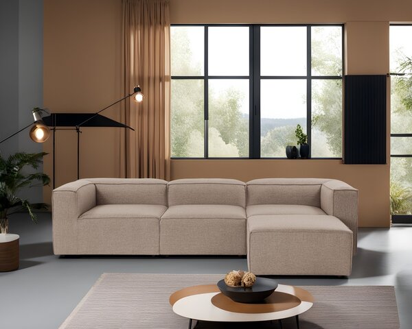 Γωνιακός Καναπές Fora Καφέ 297x66x190 cm