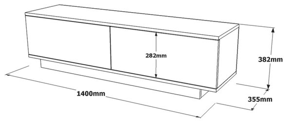 Έπιπλο TV FN1 Λευκό 140x38.2x35.5 cm