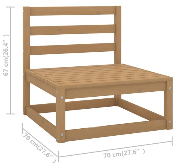 VidaXL Σαλόνι Κήπου Σετ 7 Τεμαχίων από Μασίφ Ξύλο Πεύκου με Μαξιλάρια