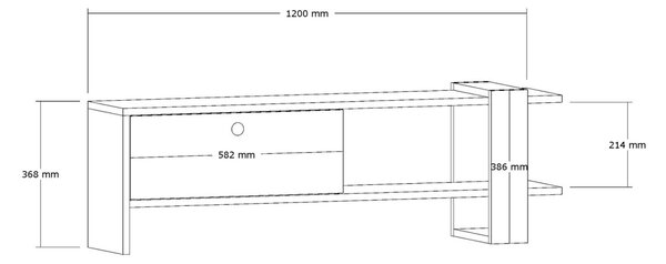 Έπιπλο TV Ova Δρυς 120x36.8x25 cm
