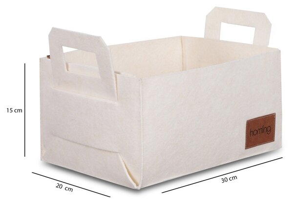 Καλάθι από τσόχα HMY-6259 Κρεμ 30x20x15 cm