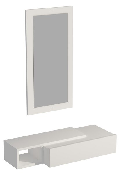Κρεμαστή κονσόλα με καθρέφτη Vien Λευκό 82x15.8x29.6 cm