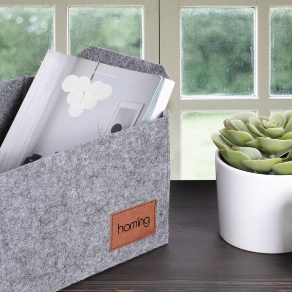 Καλάθι από τσόχα HMY-6259 Γκρι 30x20x15 cm