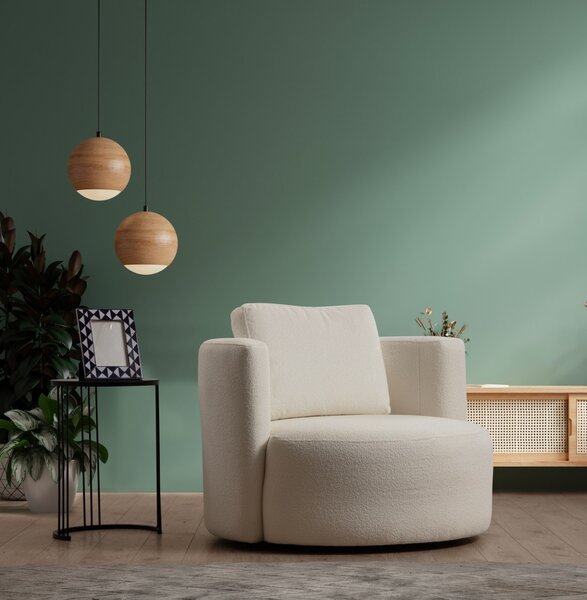 Πολυθρόνα Asos Κρεμ 105x100x71 cm