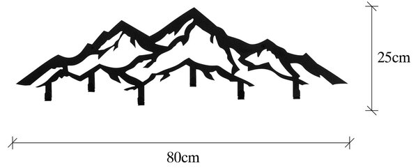 Κρεμαστή Μεταλλική Κρεμάστρα Dag Μαύρο 80x4x25 cm