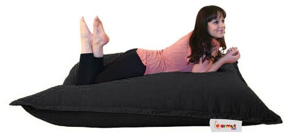 Πολυθρόνα Πουφ Κήπου Cushion Pouf Μαύρο 100x100x20 cm