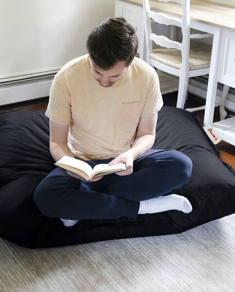 Πολυθρόνα Πουφ Κήπου Cushion Pouf Μαύρο 100x100x20 cm