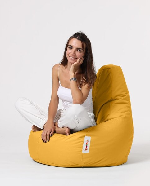 Πολυθρόνα Πουφ Κήπου Drop Κίτρινο 80x80x33 cm