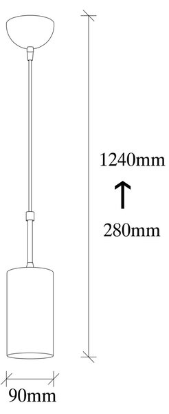 Φωτιστικό οροφής Kem Μαύρο 124x9x9 cm
