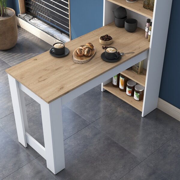 Τραπέζι κουζίνας με ράφια JA102 Καρυδί 120x153.6x53.8 cm