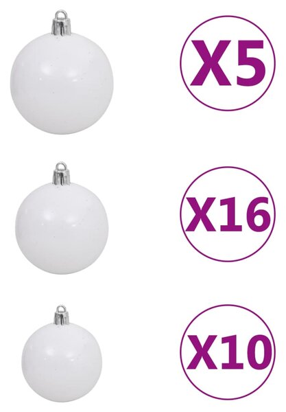 VidaXL Χριστουγ. Δέντρο Έλατο Nordmann LED/Μπάλες Πράσινο 240 εκ