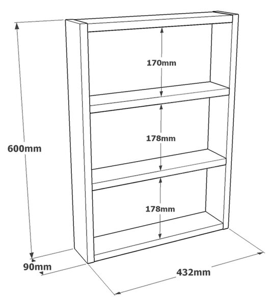 Κρεμαστό ράφι κουζίνας PR1 Πεύκο 43.2x60x9 cm