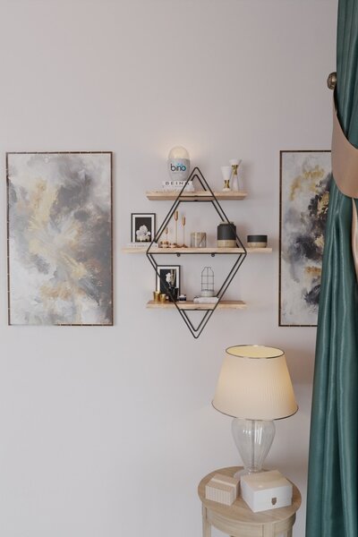 Ράφι τοίχου CM-028-SRK Χρυσό 70x16x60 cm