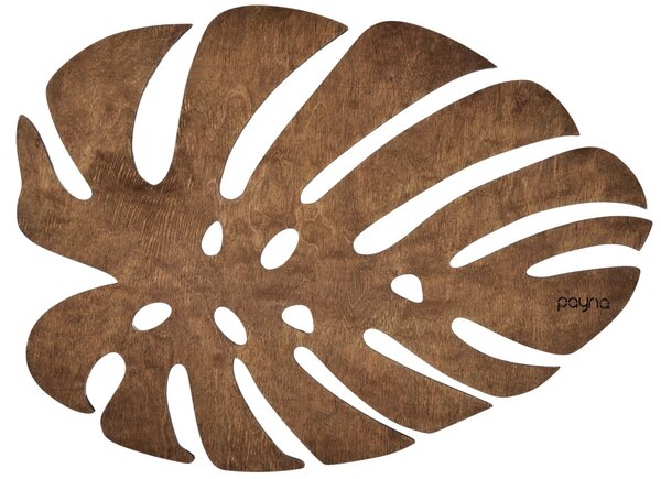 Σετ ξύλινα σουπλά (4 τεμ.) Monstera Καρυδί 33x45 cm