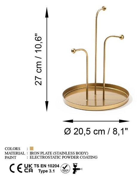 Βάση κοσμημάτων GED-004 Χρυσό 20.5x20.5x27 cm
