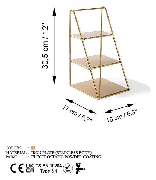 Βάση κοσμημάτων GED-011 Χρυσό 16x30.5x17 cm