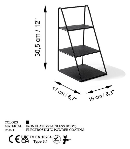 Βάση κοσμημάτων GED-011 Μαύρο 16x30.5x17 cm