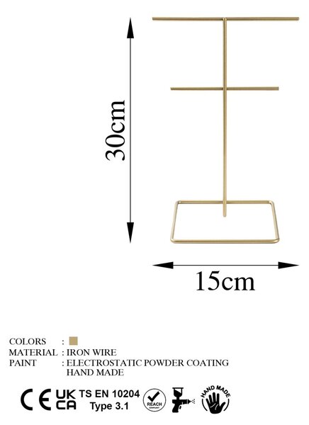 Βάση κοσμημάτων TK-004 Χρυσό 15x30 cm