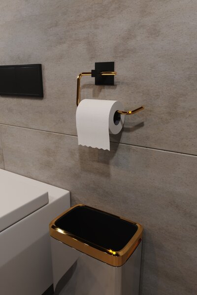Βάση για χαρτί υγείας CM-048 Χρυσό 8x5x16 cm