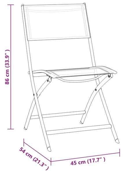 VidaXL Σετ Επίπλων Bistro Πτυσσόμενα 3 τεμ. Γκρι από Ατσάλι