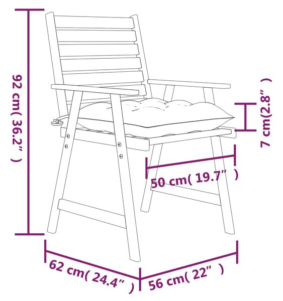 VidaXL Καρέκλες Τραπεζαρίας Εξ. Χώρου 4 τεμ. Ξύλο Ακακίας με Μαξιλάρια