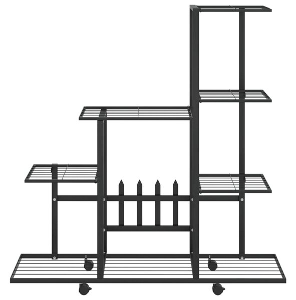 VidaXL Ανθοστήλη με Ρόδες Μαύρη 94,5 x 25 x 92,5 εκ. Μεταλλική