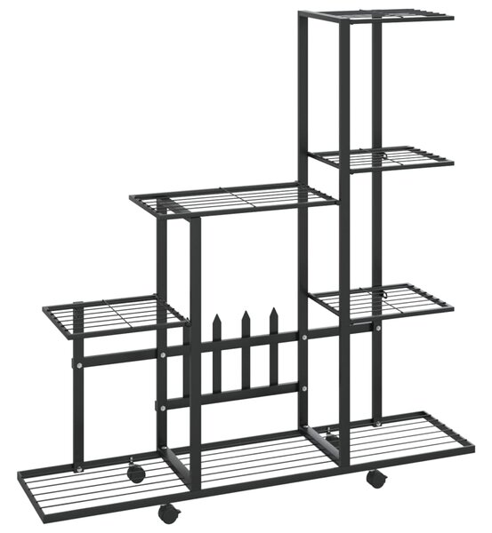 VidaXL Ανθοστήλη με Ρόδες Μαύρη 94,5 x 25 x 92,5 εκ. Μεταλλική