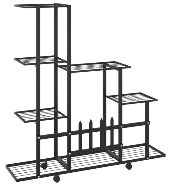 VidaXL Ανθοστήλη με Ρόδες Μαύρη 94,5 x 25 x 92,5 εκ. Μεταλλική