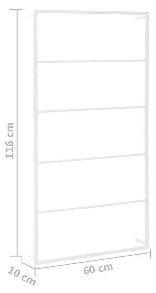 VidaXL Βάση για Πετσέτες Επιτοίχια Λευκή 60 x 10 x 116 εκ. Ατσάλινη