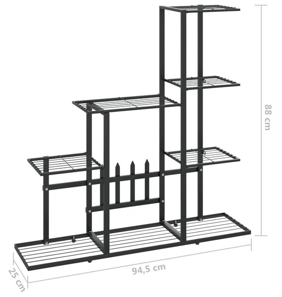 VidaXL Ανθοστήλη Μαύρη 94,5 x 25 x 88 εκ. Μεταλλική