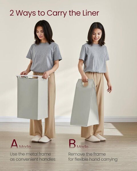 Καλάθι απλύτων Vasagle Λευκό 115.6x33x72.5 cm