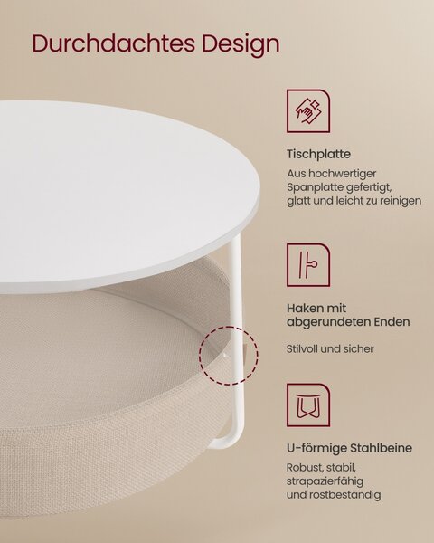Τραπεζάκι σαλονιού Vasagle Λευκό 75x75x45 cm